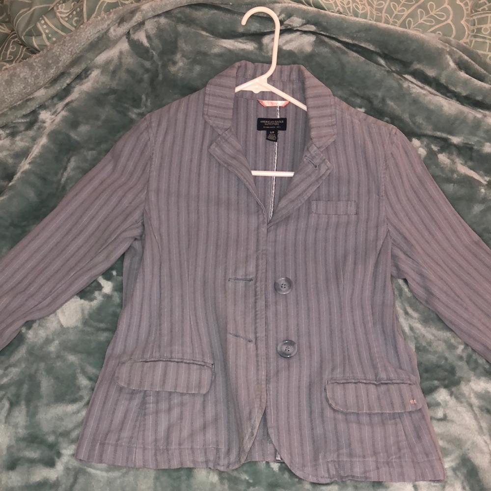 AEO blueish grey 2 button pinstripe blazer -size S